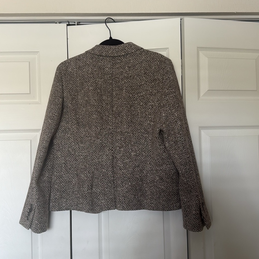 Women’s Brooks Brothers Brown Tweed Blazer with Notched Lapels size 12 - Picture 7 of 9